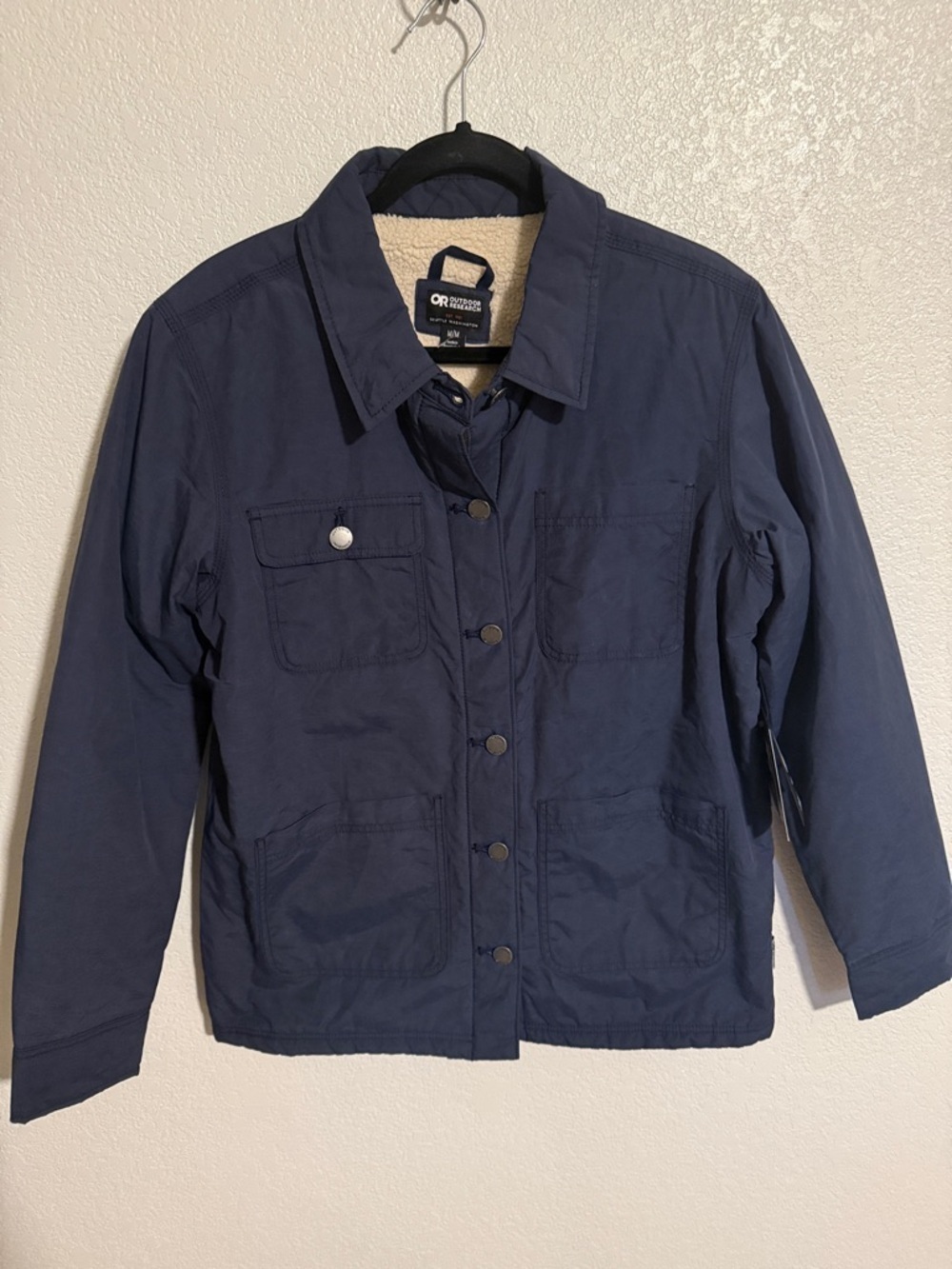 Outdoor Research Naval Blue Lined Chore Coat Water Resistant Size Medium NWT